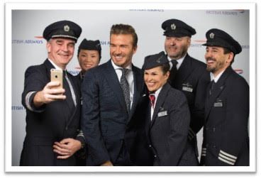 David Beckham  si rivela a British Airways