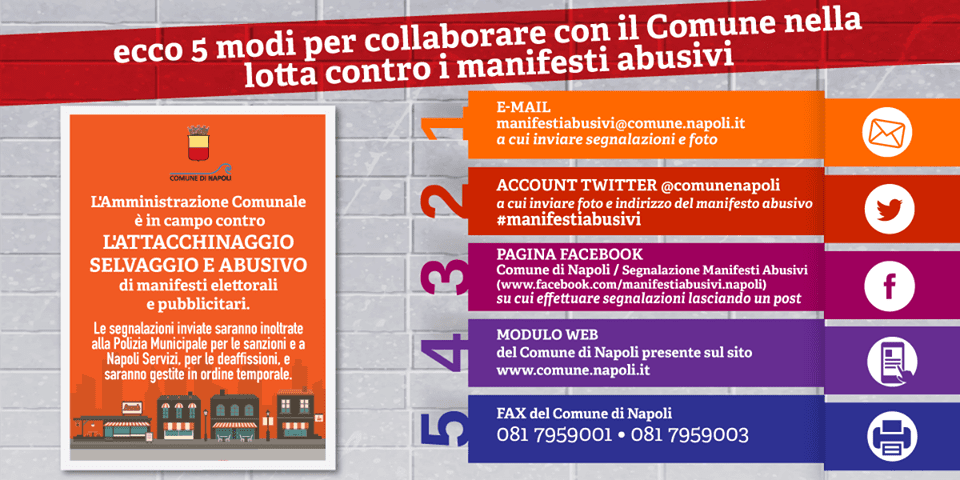 Napoli: comune e cittadini per la lotta al manifesto selvaggio Napoli: comune e cittadini per la lotta al manifesto selvaggio