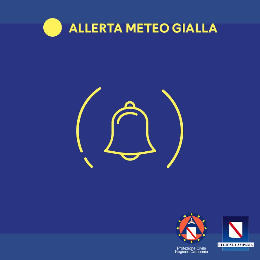 Campania: allerta meteo per tutta la giornata di sabato
