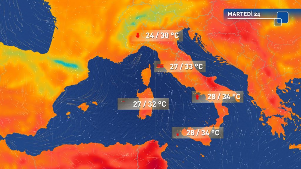 Meteo: Italia divisa, forte maltempo al Nord e caldo intenso al Centro-Sud